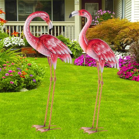 Amazon Ratuor Flamingo Garden Statue Outdoor Statues Pink