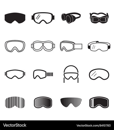 Goggles Icons Royalty Free Vector Image Vectorstock