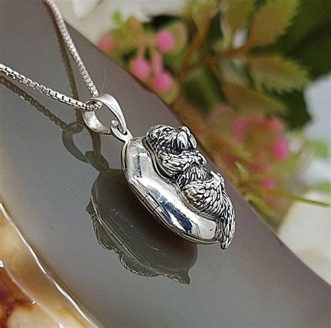 Small Sterling Silver Otter Locket Urn Necklace Urn Jewelry For