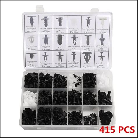 Car Retainer Clips Plastic Fasteners Kit Auto Fastener Clips 415pcs Car Push Pin Rivet Trim