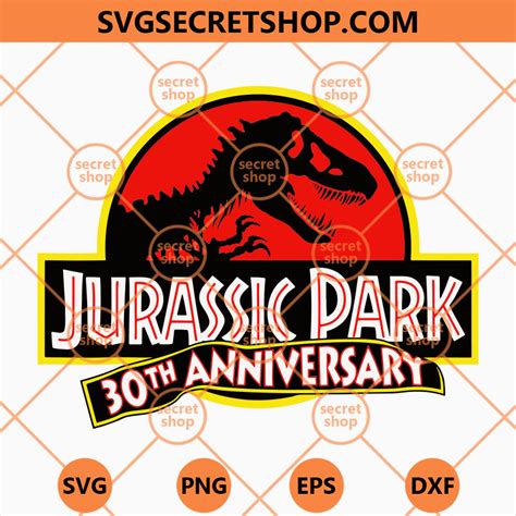 Jurassic Park 30th Anniversary Svg 30th Anniversarys Jurassic Park