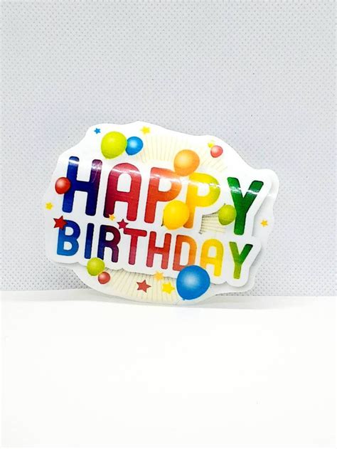 Vinyl Sticker Happy Birthday Balloons Freckledfoxco Etsy