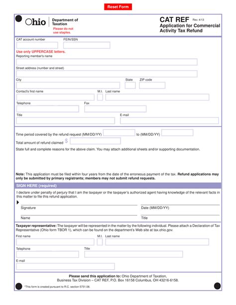 Form Cat Ref Fill Out Sign Online And Download Fillable Pdf Ohio