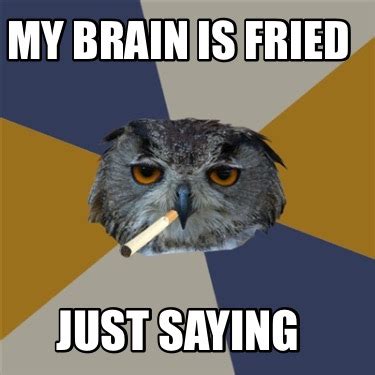 Meme Creator Funny My Brain Is Fried Just Saying Meme Generator At