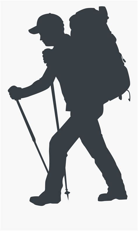 And - Silhouette Hiking , Free Transparent Clipart - ClipartKey