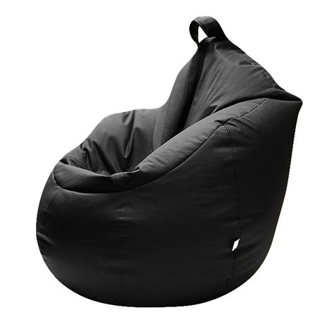 Sillón Puff Oval Jumbo Adulto Negro 120kg Lunics Puff Oval Xl Ng