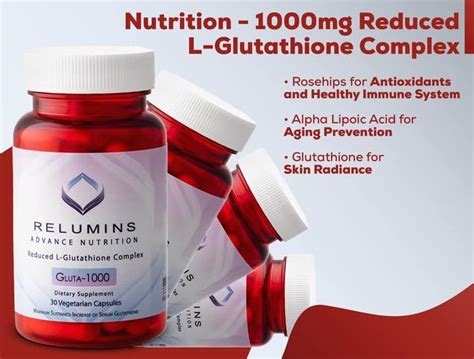 Relumins Advance Nutrition Complejo reducido de L glutatión de 1000