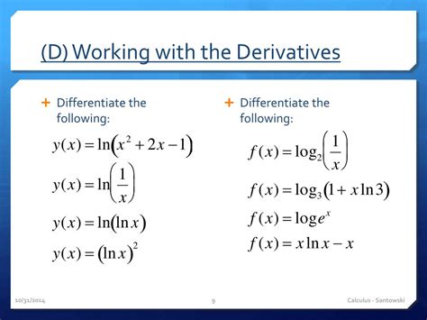 Ppt B17 Derivatives Of Logarithmic Functions Powerpoint Presentation Id6010912