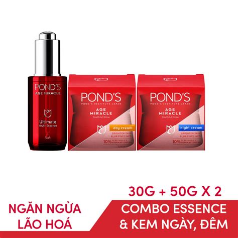 Combo Serum Kem Ngày Và Đêm Dưỡng Da Ponds Age Miracle Chống Lão Hoá