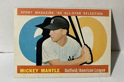 Topps Mickey Mantle All Star Card Vg Ex Cond Very Off