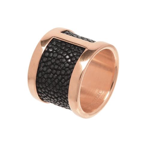 Anello Placcato Oro Con Pelle Belrose By Bronzallure Luxury Zone