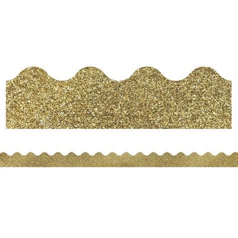 Carson Dellosa Education Sparkle Shine Gold Glitter Scalloped Border