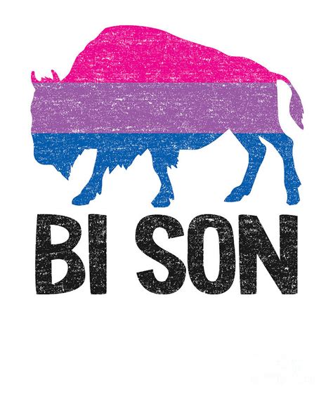 Bi Son Lgbbt Flag Bisexual Bison Funny Bi Pride Digital Art By Lisa