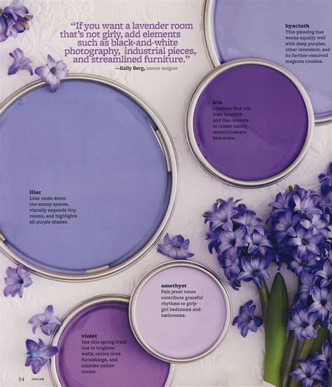 Color: The Complete Guide for Your Home "If you want a lavender room that's not girly, add ...