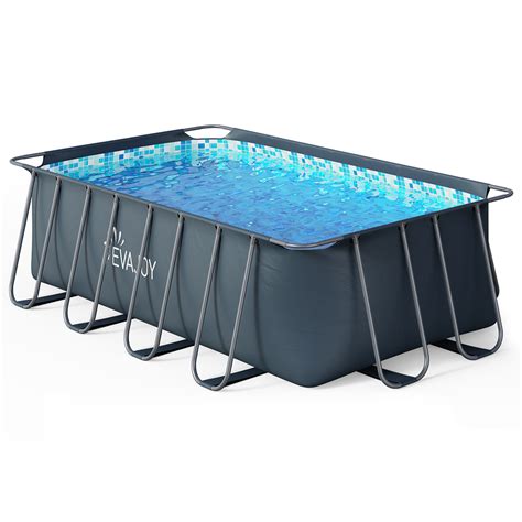 EVAJOY Metal Frame Rectangular Above Ground Pool - PoolSupplies.com