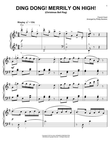 Ding Dong Merrily On High Sheet Music Direct