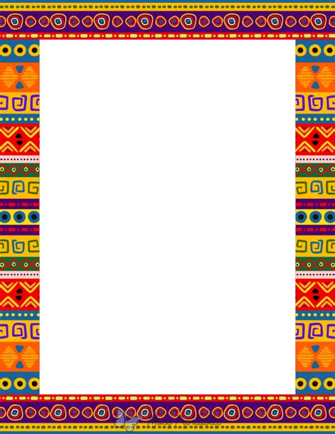 Printable Colorful African Page Border Page Borders Border Design Book Art Projects