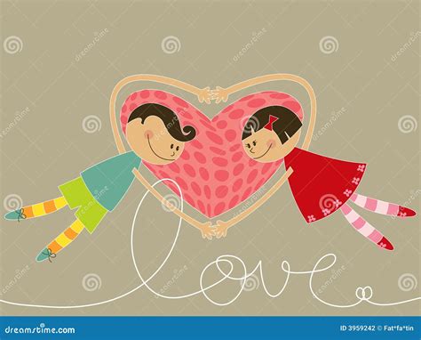 Cartoon Boy And Girl In Love Stock Photography - Image: 3959242