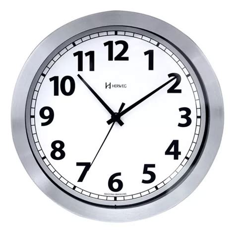 Reloj De Pared Silencioso De Aluminio Sweep Herweg 6714s De 25 Cm