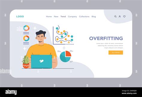 Overfitting in data analysis concept. Young analyst observes intricate ...
