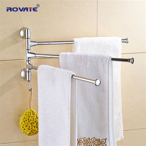 Towel Rack 3 Bars Saving Space Towel Holders Rack Swing Out Towel Bar