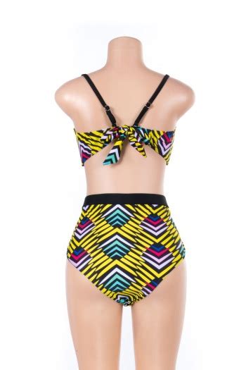 Wholesale High Waist Retro Openwork Two Piece Plus Size Bikini Girlmerry