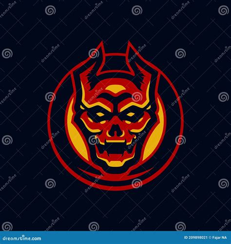 Red Demon Head Mascot Logo Design Stock Vector Illustration Of