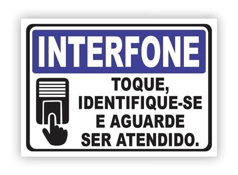 Plaquinha Interfone Aviso Toque E Identifique Se 17x24 Cm LINK ONLINE