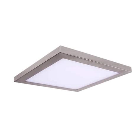 Amax Lighting Square Platter Light Length 13 In Nickel New Construction Recessed Integrated Led