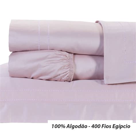 Lencol 400 Fios Algodao Egipcio - Jogo Lençol Solteiro 400 Fios Egípcio Rosa 100% Algodão 3 Peças ...