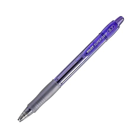 Caneta Pilot Super Grip 0 7 Violeta Tinta Azul