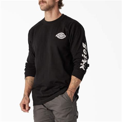 Dickies Long Sleeve Logo Chest Graphic T Shirt Work Boot Factory