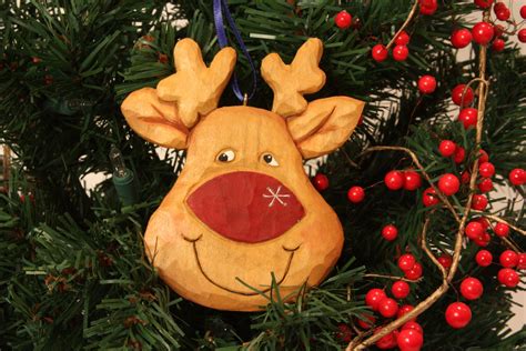 Christmas Hand Carved Ornament Reindeer By WasatchWoodcarver