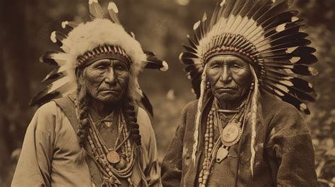 An Old Photo Of Two Native Americans Background Picture Of Cherokee