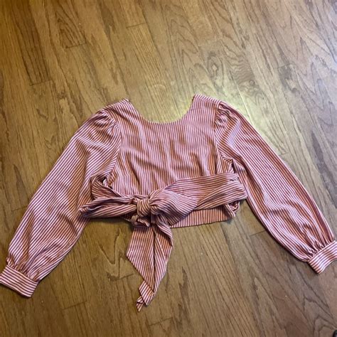 J O A Tops Revolve Collab Multiway Tie Long Sleeve Crop Top Poshmark