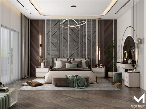 "" Modern master bedroom &Living & Dressing "" on Behance