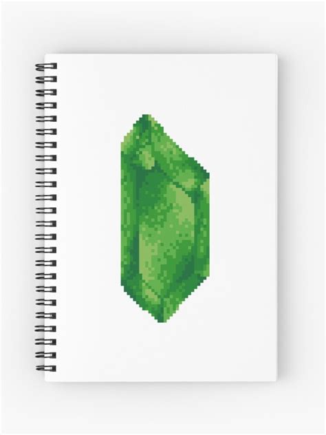 Emerald Pixel Art May Birthstone Pixel Art Spiral Notebook For Sale By Pixlprints Redbubble