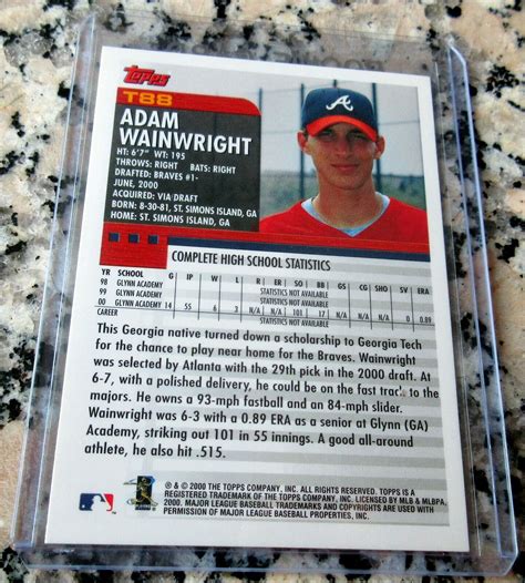 Adam Wainwright Topps Draft Pick Rookie Card Rc Cardinals Ws