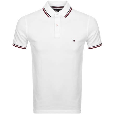 Tommy Hilfiger Tipped Slim Fit Polo T Shirt White Mainline Menswear