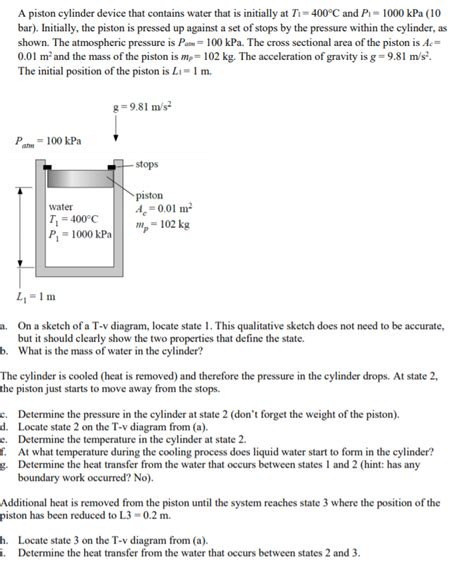 Solved A Piston Cylinder Device That Contains Water That Is Chegg