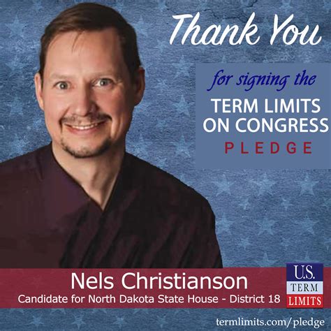 Nels Christianson Pledges To Support Congressional Term Limits Us