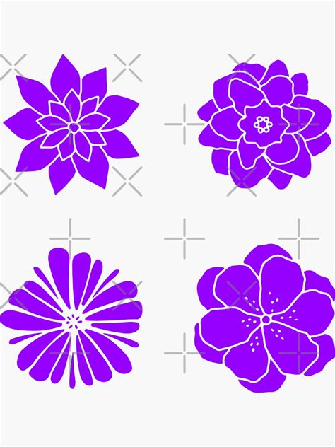 Purple Flowers Sticker Pack Sticker By Arcadeplayed Redbubble