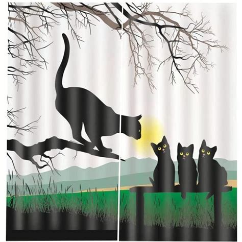 Rideau Occultant Chat Noir Thermique Et Insonorisant X Cm X