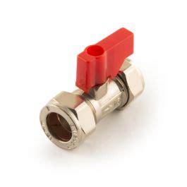 Chrome Lever Operated Isolating Valve Red Handle Mm