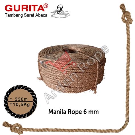 Jual Tali Manila Tali Serat Abaca Tambang Gurita Gurita Rope 6 Mm