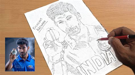 Jasprit Bumrah Realistic Drawing How To Draw A Jasprit Bumrah Pencil Art Youtube