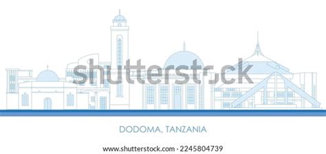 Outline Skyline Panorama City Dodoma Tanzania Stock Vector (Royalty ...