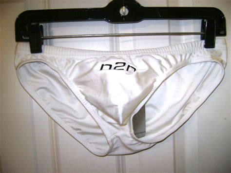 N2N White Z41 Swim Bikini With N2n Logo On Front Pouch Size Med Unlined EBay