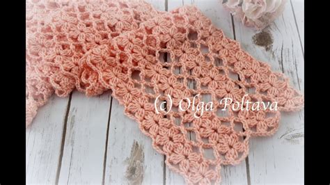 How To Crochet Lace Scarf With Flowers Designs Mile A Minute Crochet