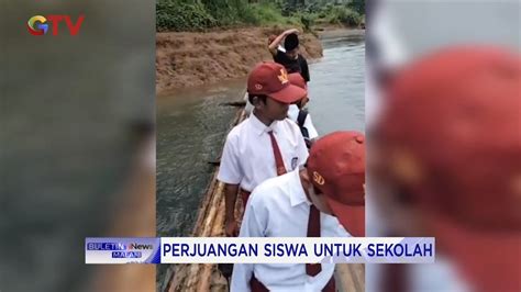 Perjuangan Siswa Sd Di Sidrap Naik Rakit Sebrangi Sungai Untuk